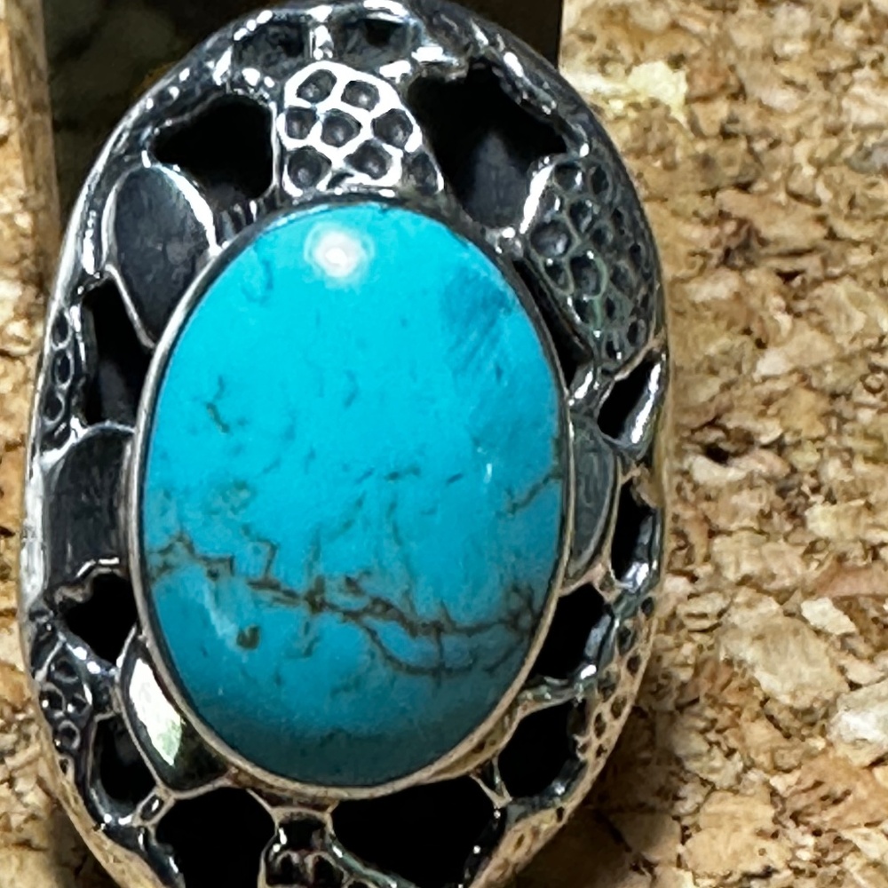 Turquoise ring, Sterling silver
